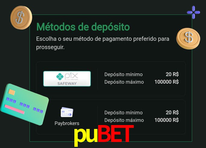 O cassino pubet oferece uma grande variedade de métodos de pagamento